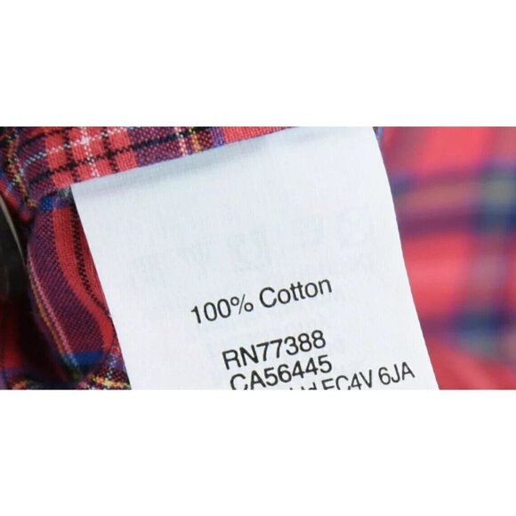 J Crew Women Sz 0 Christmas Plaid Tartan Print Oversize Popover Shirt Top Red xs - Picture 12 of 12